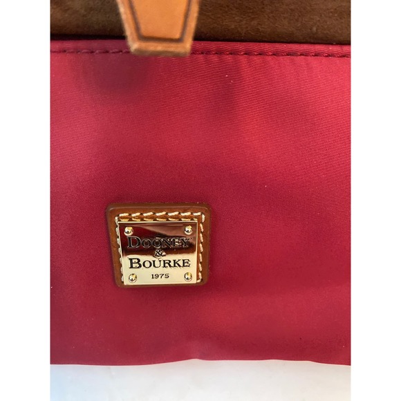 NEW Dooney & Bourke Wayfarer Nylon Backpack Red Tan Leather Trim Drawstring  Bag main image 6